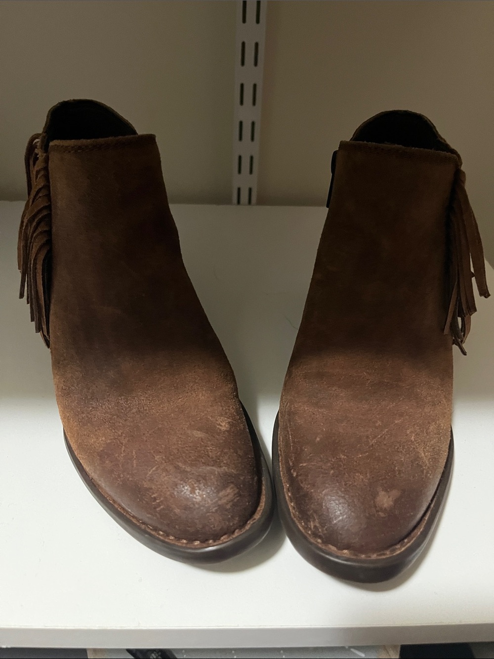 Born Brown Suede Fringe Ankle Booties